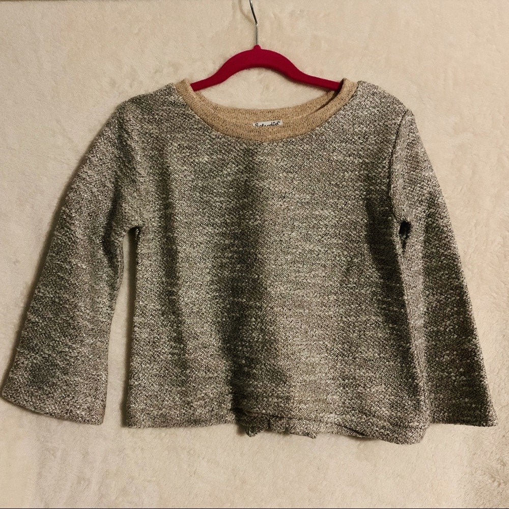 Splendid French Terry Sparkle Tie Back Sweater
